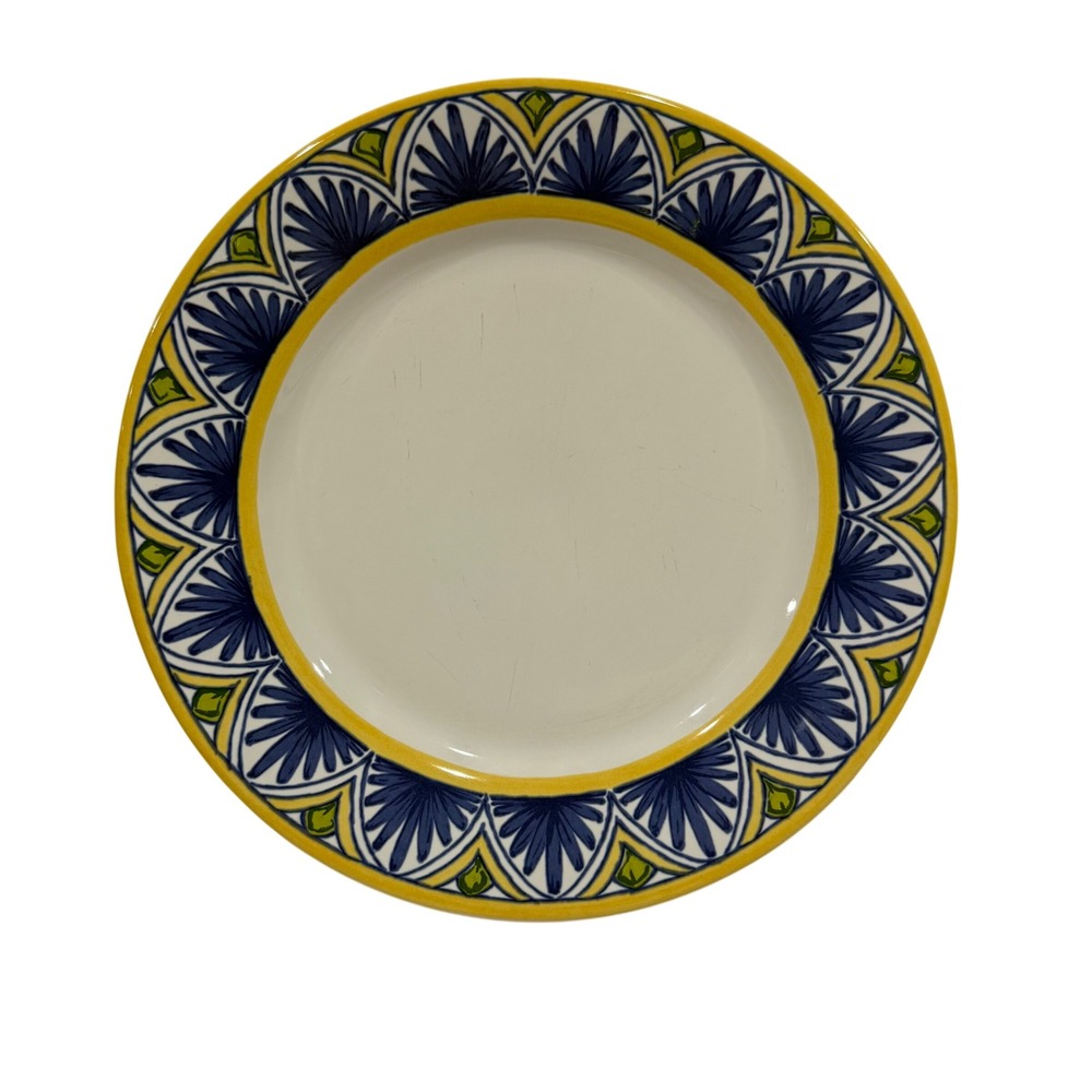 Williams Sonoma Portofino Salad Plate 8" Blue Yellow Portugal Earthenware